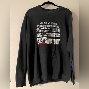 Grey's Anatomy Dark Grey Graphic Crewneck Sweatshirt